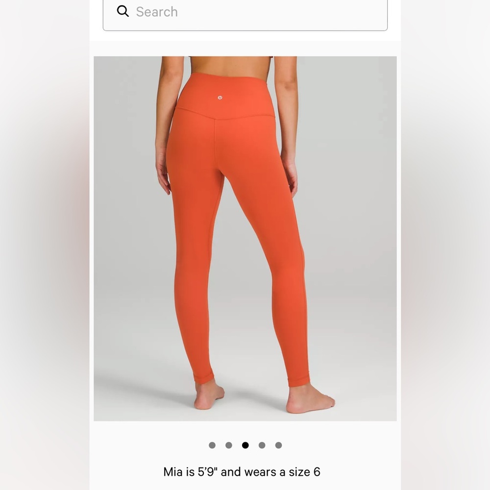 Lulu lemon leggings- burnt orange align high rise 28”
